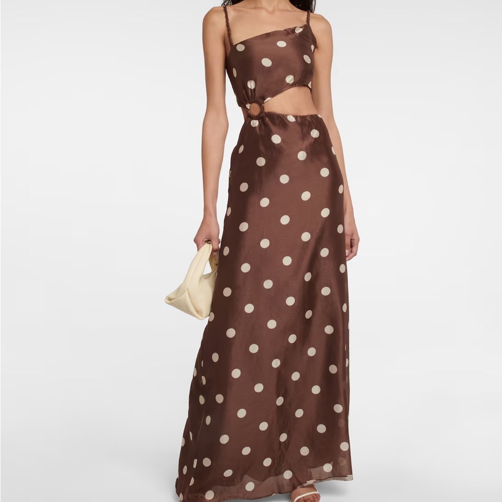 NWOT SIR the Label Size 0 Brown Silk Polka Dot Dress - Never Worn